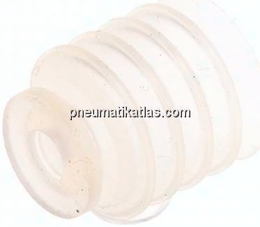 Balgsauger, 4,5-fach, P-Serie, Ø 20x16mm, Silikon (50A), transparent