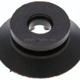 Flachsauger, Stützrippe, P-Serie, Ø 22x0,5mm, CR (50A), schwarz
