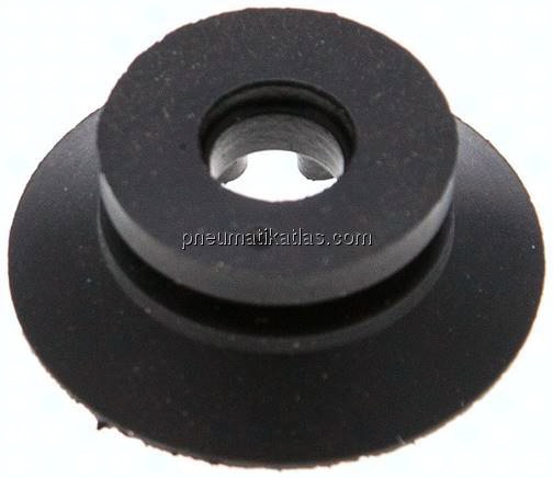 Flachsauger, Stützrippe, P-Serie, Ø 22x0,5mm, CR (50A), schwarz