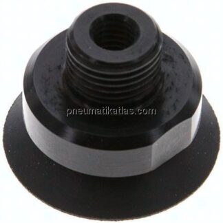 Flachsauger, Stützrippe, P-Serie, Ø 22x1mm, CR (50A), schwarz