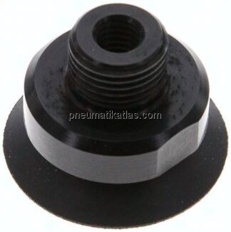 Flachsauger, Stützrippe, P-Serie, Ø 22x1mm, CR (50A), schwarz