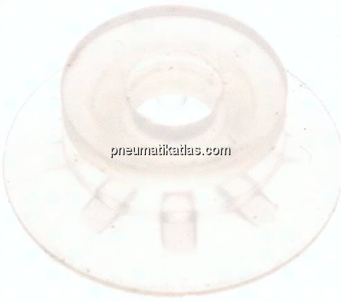 Flachsauger, Stützrippe, P-Serie, Ø 22x0,5mm, Silikon (50A), transparent