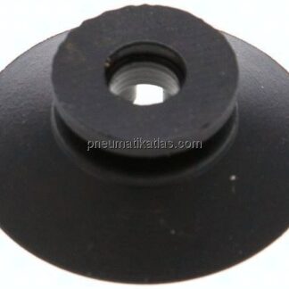 Flachsauger, Stützrippe, P-Serie, Ø 28x1mm, CR (50A), schwarz