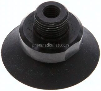 Flachsauger, Stützrippe, P-Serie, Ø 28x1mm, CR (50A), schwarz