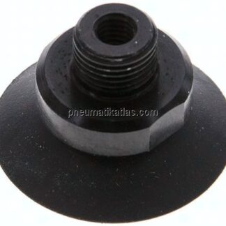 Flachsauger, Stützrippe, P-Serie, Ø 28x1mm, CR (50A), schwarz