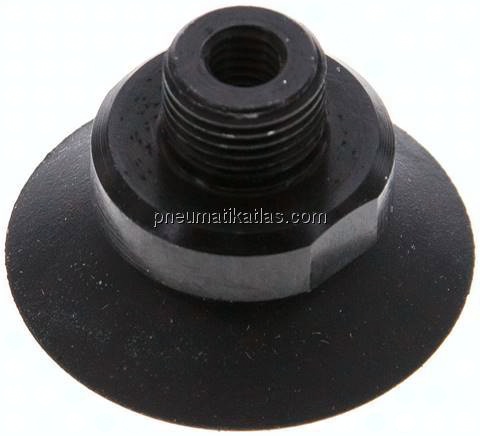 Flachsauger, Stützrippe, P-Serie, Ø 28x1mm, CR (50A), schwarz
