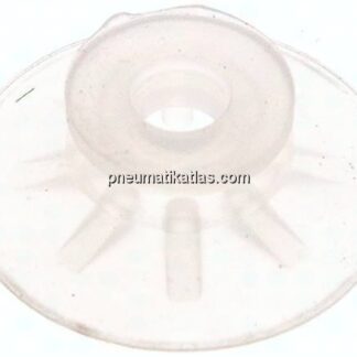 Flachsauger, Stützrippe, P-Serie, Ø 28x1mm, Silikon (50A), transparent