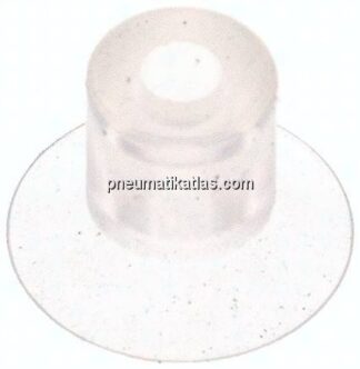 Flachsauger, Stützrippe, P-Serie, Ø 32x2mm, CR (50A), schwarz