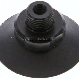 Flachsauger, Stützrippe, P-Serie, Ø 32x2mm, CR (50A), schwarz