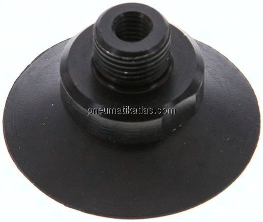 Flachsauger, Stützrippe, P-Serie, Ø 32x2mm, CR (50A), schwarz