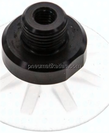 Flachsauger, Stützrippe, P-Serie, Ø 32x2mm, Silikon (50A), transparent