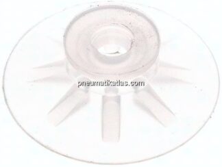 Flachsauger, Stützrippe, P-Serie, Ø 32x2mm, Silikon (50A), transparent