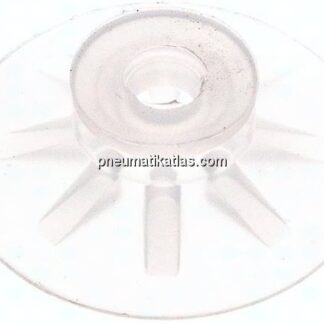 Flachsauger, Stützrippe, P-Serie, Ø 32x2mm, Silikon (50A), transparent