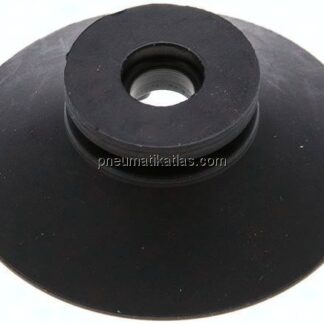 Flachsauger, Stützrippe, P-Serie, Ø 42x2mm, CR (50A), schwarz