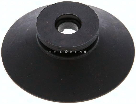 Flachsauger, Stützrippe, P-Serie, Ø 42x2mm, CR (50A), schwarz