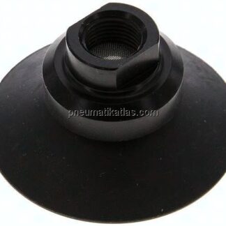 Flachsauger, Stützrippe, P-Serie, Ø 42x2mm, CR (50A), schwarz