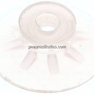 Flachsauger, Stützrippe, P-Serie, Ø 42x2mm, Silikon (50A), transparent