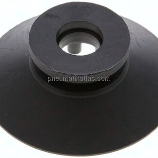 Flachsauger, Stützrippe, P-Serie, Ø 53x2,5mm, CR (50A), schwarz