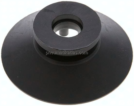 Flachsauger, Stützrippe, P-Serie, Ø 53x2,5mm, CR (50A), schwarz