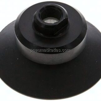 Flachsauger, Stützrippe, P-Serie, Ø 53x2,5mm, CR (50A), schwarz