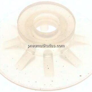 Flachsauger, Stützrippe, P-Serie, Ø 53x2,5mm, Silikon (50A), transparent