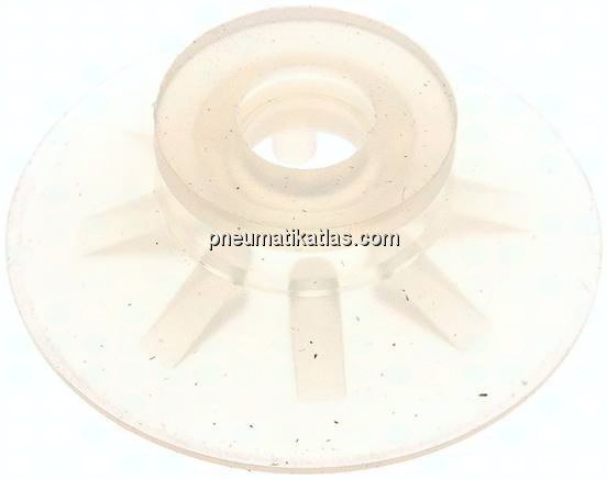 Flachsauger, Stützrippe, P-Serie, Ø 53x2,5mm, Silikon (50A), transparent