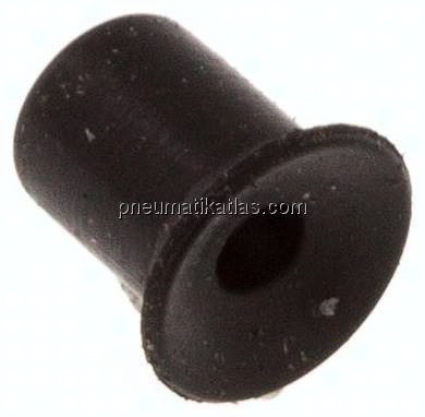 Flachsauger, P-Serie, Ø 7x1mm, CR (50A), schwarz
