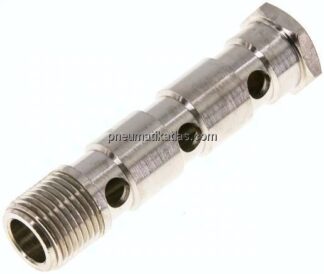 Hohlschraube, 3-fach G 1/2"-89mm, Messing vernickelt
