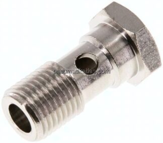 Hohlschraube, 1-fach G 1/4"-28mm, Messing vernickelt