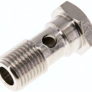 Hohlschraube, 1-fach G 1/4"-28mm, Messing vernickelt