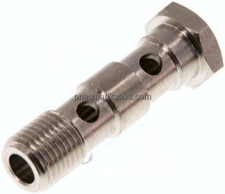 Hohlschraube, 2-fach G 1/4"-46mm, Messing vernickelt