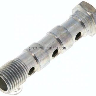 Hohlschraube, 3-fach G 1/4"-57mm, Stahl verzinkt