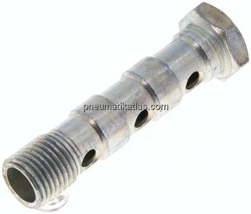 Hohlschraube, 3-fach G 1/4"-57mm, Stahl verzinkt