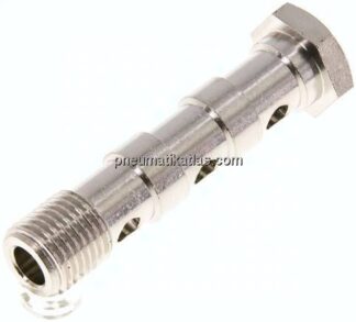Hohlschraube, 3-fach G 1/4"-58mm, Messing vernickelt