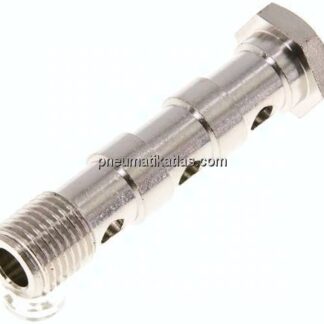 Hohlschraube, 3-fach G 1/4"-58mm, Messing vernickelt