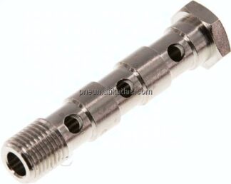 Hohlschraube, 3-fach G 1/4"-67mm, Messing vernickelt