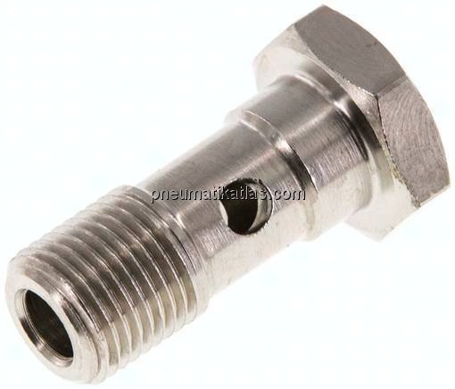 Hohlschraube, 1-fach G 1/8"-22,5mm, Messing vernickelt