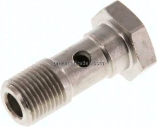 Hohlschraube, 1-fach G 1/8"-24mm, Messing vernickelt