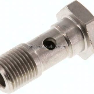 Hohlschraube, 1-fach G 1/8"-24mm, Messing vernickelt
