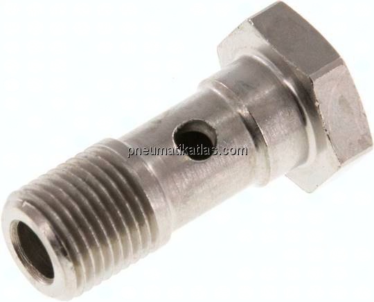 Hohlschraube, 1-fach G 1/8"-24mm, Messing vernickelt