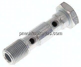 Hohlschraube, 2-fach G 1/8"-40mm, Stahl verzinkt
