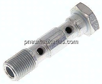 Hohlschraube, 2-fach G 1/8"-40mm, Stahl verzinkt