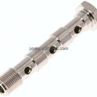 Hohlschraube, 3-fach G 1/8"-57mm, Messing vernickelt