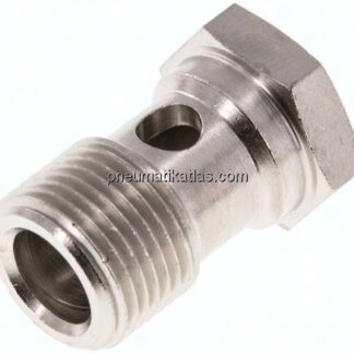 Hohlschraube, 1-fach G 3/8"-26mm, Messing vernickelt