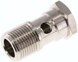 Hohlschraube, 1-fach G 3/8"-32mm, Messing vernickelt