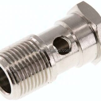 Hohlschraube, 1-fach G 3/8"-32mm, Messing vernickelt