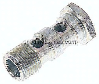Hohlschraube, 2-fach G 3/8"-43mm, Stahl verzinkt