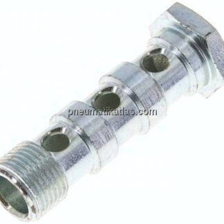 Hohlschraube, 3-fach G 3/8"-57mm, Stahl verzinkt