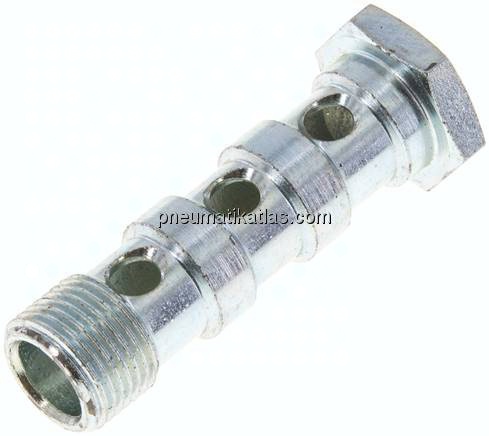 Hohlschraube, 3-fach G 3/8"-57mm, Stahl verzinkt