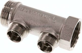 Verteilerrohr G 1"(IG/AG), Abgang 2x G 1/2" (AG)
